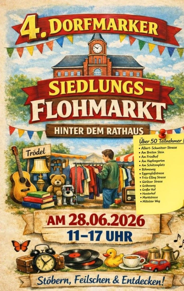 Plakat: Flohmarkt „Hinter dem Rathaus“