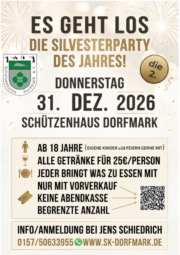 Plakat: Silvesterparty im Schützenhaus: